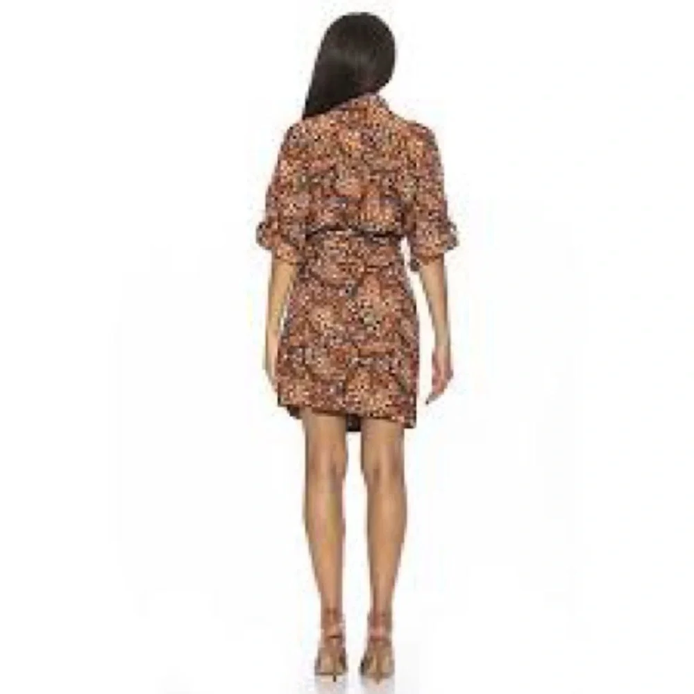 ALEXIA ADMOR Dolman Sleeve Wrap Dress Butterfly Print brown Size 10